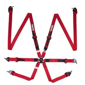 8853-2016 Racequip 856016rqp Fia 2 Inch 6-point Harness With Pull Up Lap Belt Red