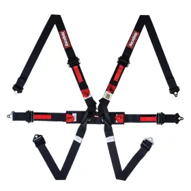 857007rqp Racequip Fia 2 Inch 6-point Harness With Euro Sub And Pull Up Lap Belt Black