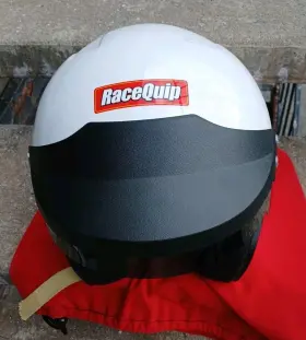 Of15-frp Racequip Of20 Frp L Open Face Auto Racing Snell 2021 White Helmet Euc