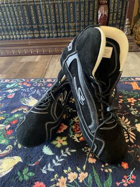 Racerdirect.net Rdn2020912a Sfi Black Leather Suede Racing Shoes Motorsports 2amp
