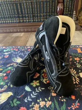 Rdn2020912a Racerdirect.net Sfi Black Leather Suede Racing Shoes Motorsports 2amp