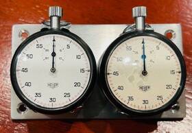 Rallyequip Sw.heuer.001.kr Dash Mounted Twin Heuer Vintage Swiss Stopwatches /rallyequip / Made In The Usa