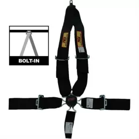 9211cd Rci Racing Harness 5 Point Camlock Bolt-in V-type Shoulders Black Each