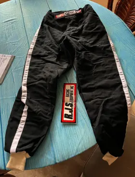 1010-2-lg Rjs Racing Equipment Sfi 3-2a/5 Nomex Fire Pants Black Large New Old Stock