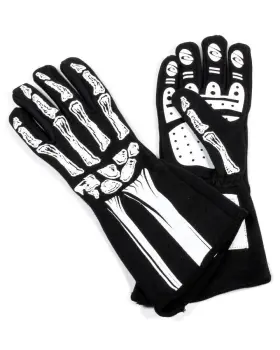 600080139 Rjs Racing Equipment Double Layer White Skeleton Gloves X-large