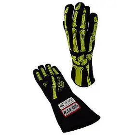 600090151 Rjs Safety Single Layer Yellow Skeleton Gloves X-large