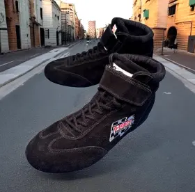 11499 Sfi G Force Racing Gear Shoes Men 12 Suede Black Spec 3.3/5 Lace Ankle Boots
