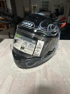 0115340205 Shoei Qwest Full Face Motorcycle Helmet Blue/black Graphic Size M Dot