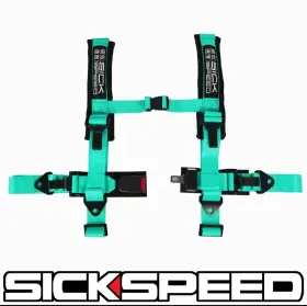 Sick Speed 192752255077 Mint Green 4 Point 2 Inch Nylon Racing Harness