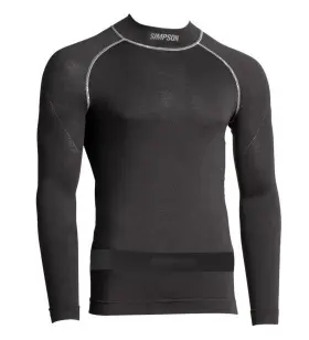 20193xzk Simpson 090127365564 Racing Pro Fit Base Layer - Top Only Adult Xl/2xl Black