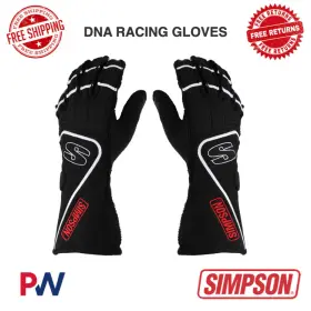 Simpson 090127402511 Racing Dna Gloves Xx-large - Black / White #dgzw