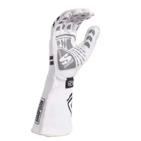 Simpson 090127405253 Racing Egmw Endurance Gloves Sfi 3.3/5 Adult Medium White Pair