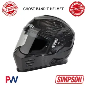 Simpson 090127408773 Motorcycle Ghost Bandit Helmet Small - Carbon Fiber #gbdsc