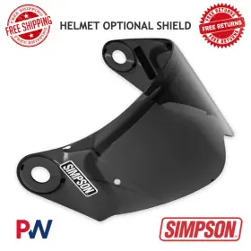 Simpson 090127438435 Motorcycle Mod Bandit Helmet Optional Shield - Dark Smoke #mbsse