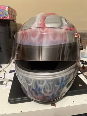 Simpson 12334 Vintage Shark Helmet Painted Size 7.5 Used