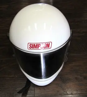 165883 Simpson Racing Helmet 2005 Medium 57cm White In Good Condition With Bag