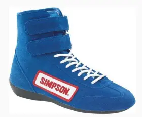 28100bl Simpson Racing High Top Shoes Adult Size 10 Blue Pair