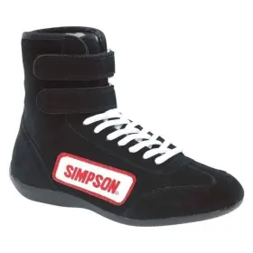 28800bk Simpson High Top Super Soft 7 Hole Lace Racing Shoe Black Size 8 Sfi