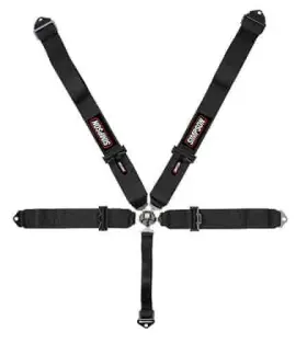 29110bkr1x Simpson Rotary Camlock 5-point Individual Harness 55 Inch Lap Belt Black