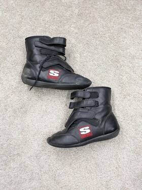 Simpson 37451 Racing Shoes Mens 9 Black Sfi 3.3/5 Fire Resistant Auto Race Boots