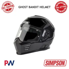 Gbdm2 Simpson Motorcycle Ghost Bandit Helmet Medium - Black #gbdm2