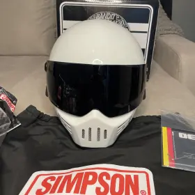 M30dxl3 Simpson Helmets Inch White M30 Bandit Motorcycle Helmet