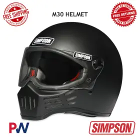 M30ds3 Simpson Motorcycle M30 Helmet Small - Matte Black #m30ds3