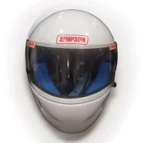 M4520284 Simpson Vintage Racing Helmet Voyager Series White Full Face 1993 Sz L Original