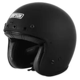 Chop3sm Simpson Motorcycle Chopper Helmet - Flat Black