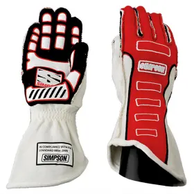 21300lr-o Simpson Racing 21300lr Competitor Gloves Adult Large Red/white Pair