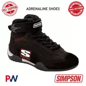 Ad950bk Simpson Racing Adrenaline Shoes 9.5 - Black #ad950bk