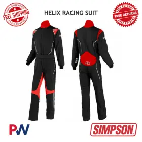Hx01121 Simpson Racing Helix Suit - Small Red/black/white Stripe #hx01121