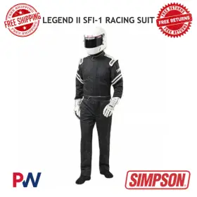 L202371 Simpson Racing Legend Ii Sfi-1 Suit - Large Black #l202371