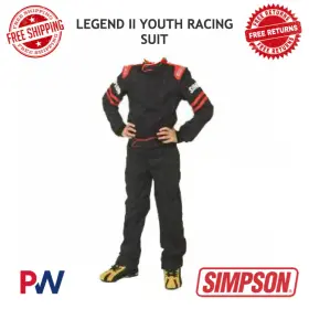 Ly23371 Simpson Racing Legend Ii Youth Pants - Large Black/red #ly23371