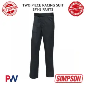 Sf52213 Simpson Racing Two Piece Suit Sfi-5 Pants Black - Medium #sf52213