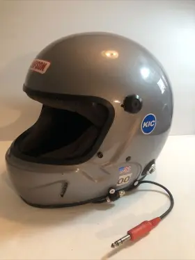 Sa-95 Simpson Vtg Racing Helmet Gray With Microphone Hookup No Visor S/m