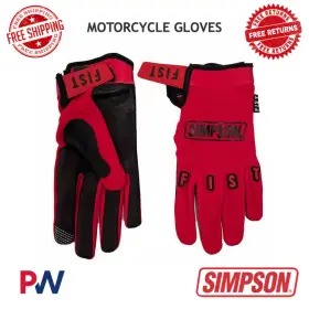 Sfg05xs Simpson / Fist Motorcycle Gloves - Fury Red/black X-small #sfg05xs