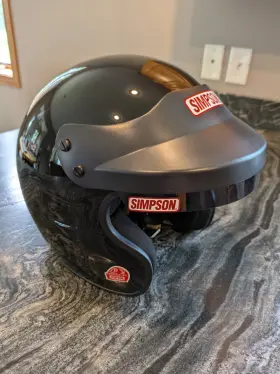 Tl-v036 Simpson Cruiser 2.0 Racing Helmet Black 2x Open Faced Used Less Than 15 Times