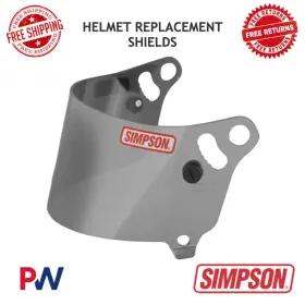 Vpr04 Simpson Racing Helmet Replacement Shield Viper - Silver #vpr04