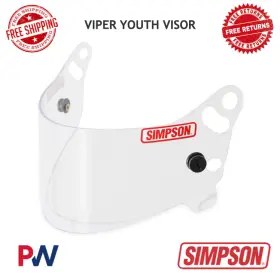 Vpy00 Simpson Racing Helmet Shield Viper Youth Clear Visor #vpy00