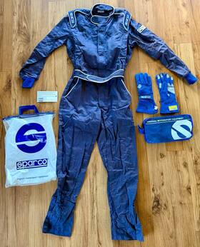 Sparco 001052az2m Vintage Band New One Driver Blue Racing Suit Medium Gloves