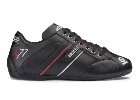 00120543nr Sparco Driving Racing Shoes Mens Sz 9.5 - Euro 43 Black Leather Time 77-used