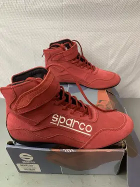 001272085r Sparco Race 2 Racing Shoes Boots Size 8.5 Red With Original Box Very Nice