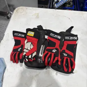 001351nv08azsfi Sparco Gloves Tide Race White Black Sfi Fia Fire Auto Racing Xs X-small 8 New