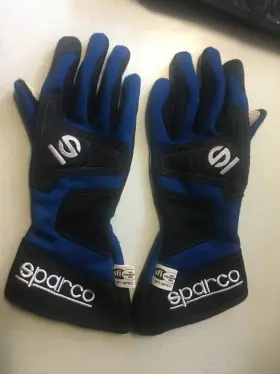 001351nv09azsf1 Sparco Land Classic Race Gloves Blue Size 9 Medium