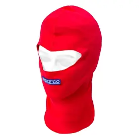 002201rs Sparco 100% Cotton Red Open Face Racing Balaclava
