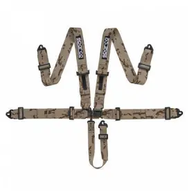 04806sfivdm Sparco High Quality Belt 5-point Latch Link Sfi Harness Camo Finish