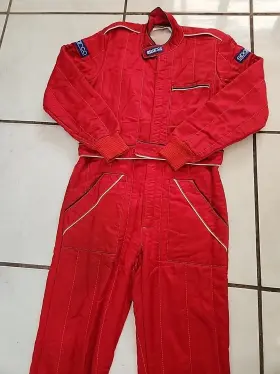 Csa.92 Sparco 05.160 Italy Heavyweight Size 52 Red Racing Jumpsuit Norme 1986 Standard Lqqk