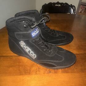 Sparco 18491 Vintage Race Black Suede Driving Racing Shoes Mens Us 11.5 Sfi Approved