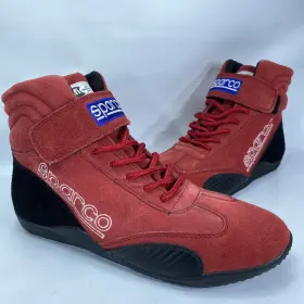 19598 Sparco Racing Shoes Red Mens Size 9 Sfi Spec 3.3/5 High Top Race Grip Strap